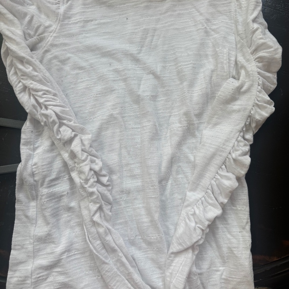 free people long sleeve ruffle white size medium